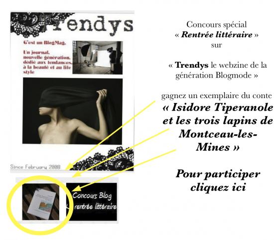 Concours Rentrée littéraire sur "Trendys le webzine de la génération Blogmode"