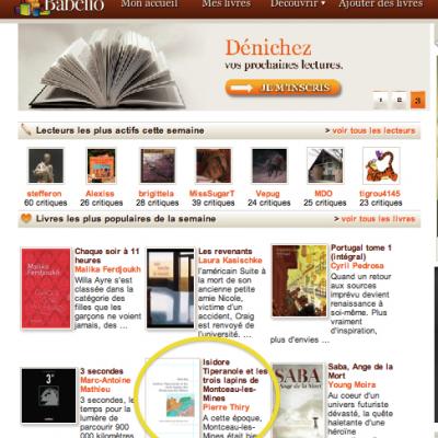 Isidore Tiperanole parmi les six livres les plus populaires de la semaine sur Babelio (21 septembre)