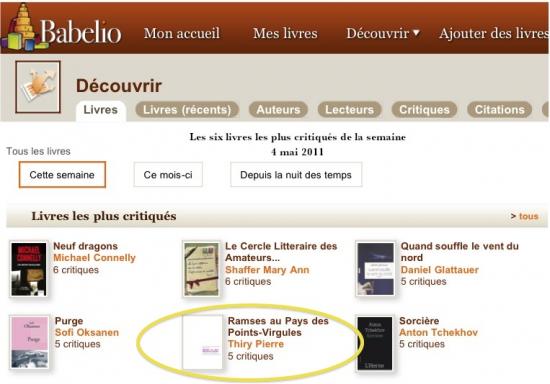 6 livres les plus critiqués sur Babelio (4 mai)